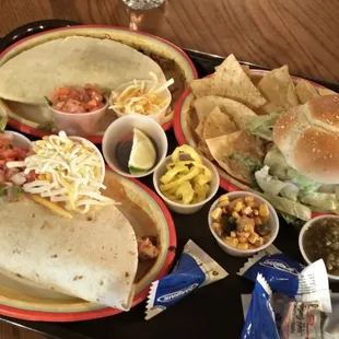 Burgers and fajitas