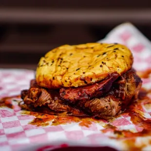 Sliced Beef Brisket Sandwich &quot;Spike It!&quot; - IG: @nelson_eats