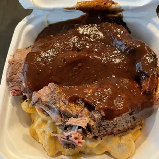 brisket over mac bowl