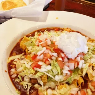 Frito pie con sopapilla