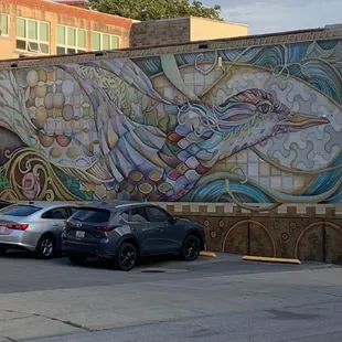 Another Rookwood Pottery mural the bird has a significance to the Revival Bird Tile Series that was done by Terri Kern in 2006.