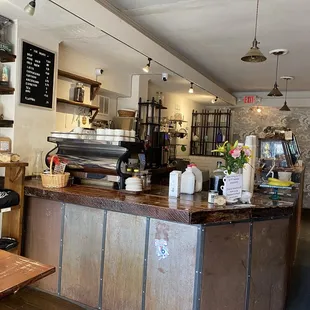 the interior of a coffee shop