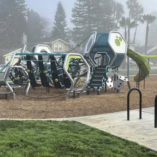 Big kid play area with the zip line