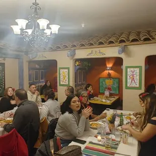 people eating and drinking