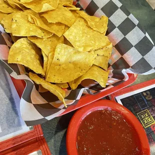 Chips and salsa pretty much same as most Mexican restaurants  Chips were better than most