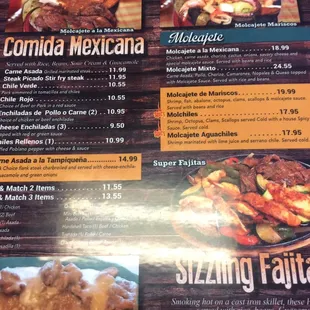 complementary shrimp vegetable soup. Omg! I was delicious. carne asada fajitas were amazing with hand made tortillas.