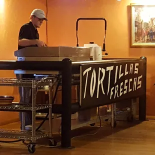 a man preparing food