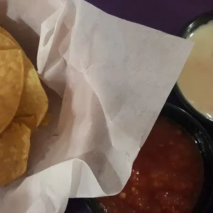 Chips Salsa and Queso