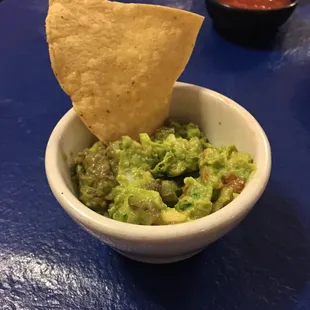 Their "large" guacamole was warm and had black portions just in case you were curious if it was fresh. It wasn't.