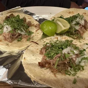 3 street steak tacos. Comes with beans and rice.