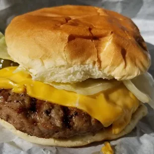 Single, tastes like a frozen store bought patty. Just ok..