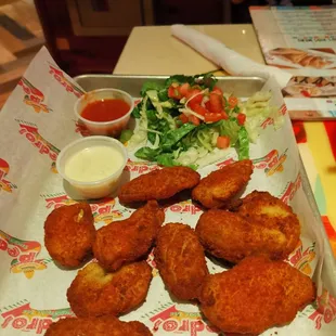 Stuffed jalapeño peppers with cheese.