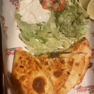 Steak add shrimp Pedro quesadillas