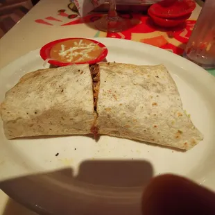 Burrito Loco, plain presentation no refried beans as requested.