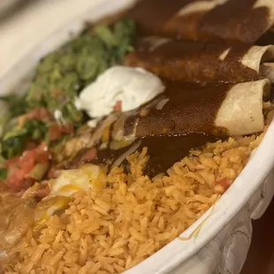 Chicken mole enchiladas!