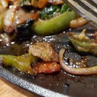 Meat in my vegetarian fajita