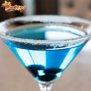 a blue cocktail