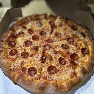 a pepperoni pizza