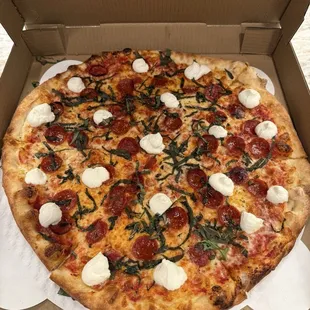 Pepperoni and Ricotta Pizza