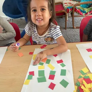 Arts and crafts at Peekaboo Daycare