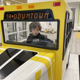 Having a great time driving the bus