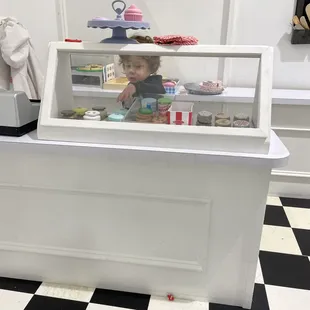 He was working in the ice cream shop. Lots of fun to be had.