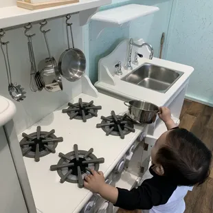 They have a little people kitchen. Cute