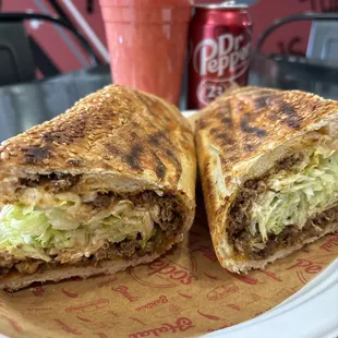 a cut in half sandwich