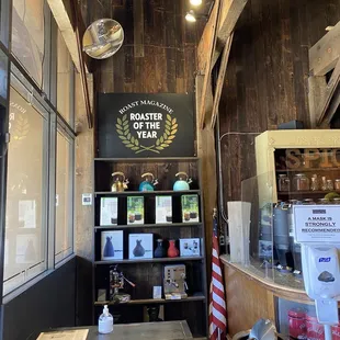 the interior of a coffee shop