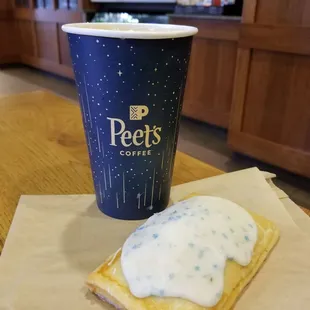 Peppermint mocha and blueberry ginger pop-tart