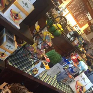 a display of various items