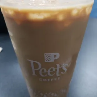 Iced coffee with simple syrup and half&amp;half