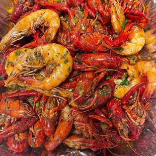a plate of crawfish