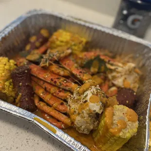 a tray of food