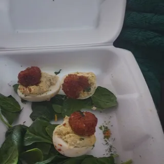 Crab Cake Deviled Eggs
