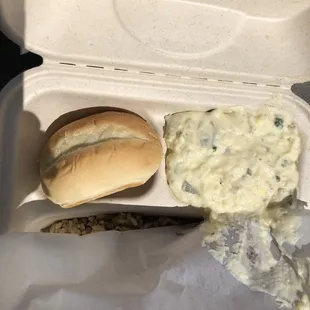 Roll and Potato Salad