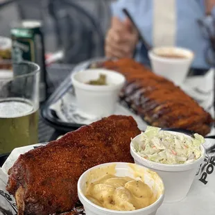 Ribs, Mac and Cole slaw