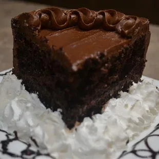 a piece of chocolate cake
