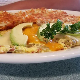 Bacon, Ortega and Avocado Omelette