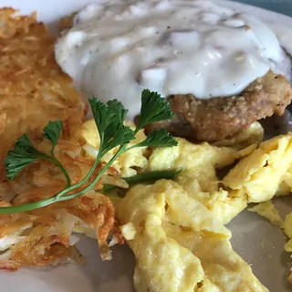 Country Fried Steak and Eggs