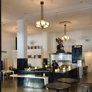 the bar and dining area