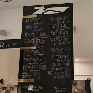 Menu as of October 2023