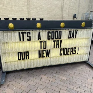 The sign that brought us in to have a drink in the first place!