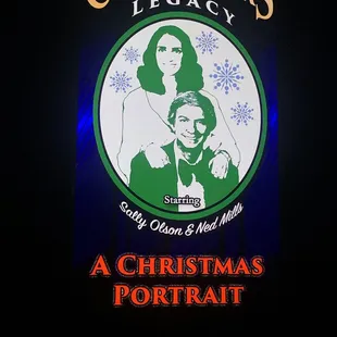 a sign for a christmas portrait