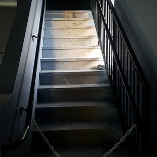 a stairway leading to the second floor