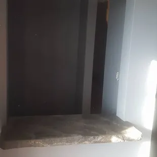 an empty room with a window