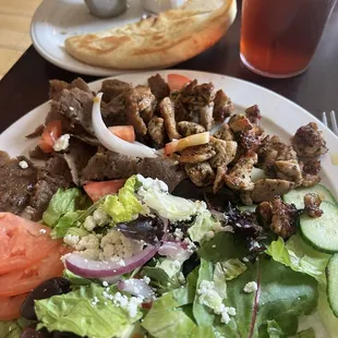 Grecian Platter. Gyro and chicken