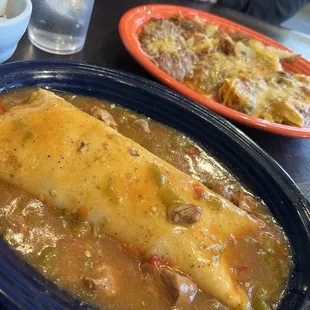 Breakfast burrito and chilladas