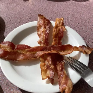 3-slice bacon side: $4.50.  Pretty meager for the price!