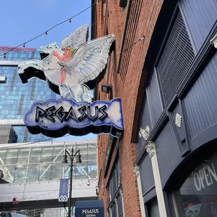 Exterior of Pegasus Taverna - Greektown in Detroit.